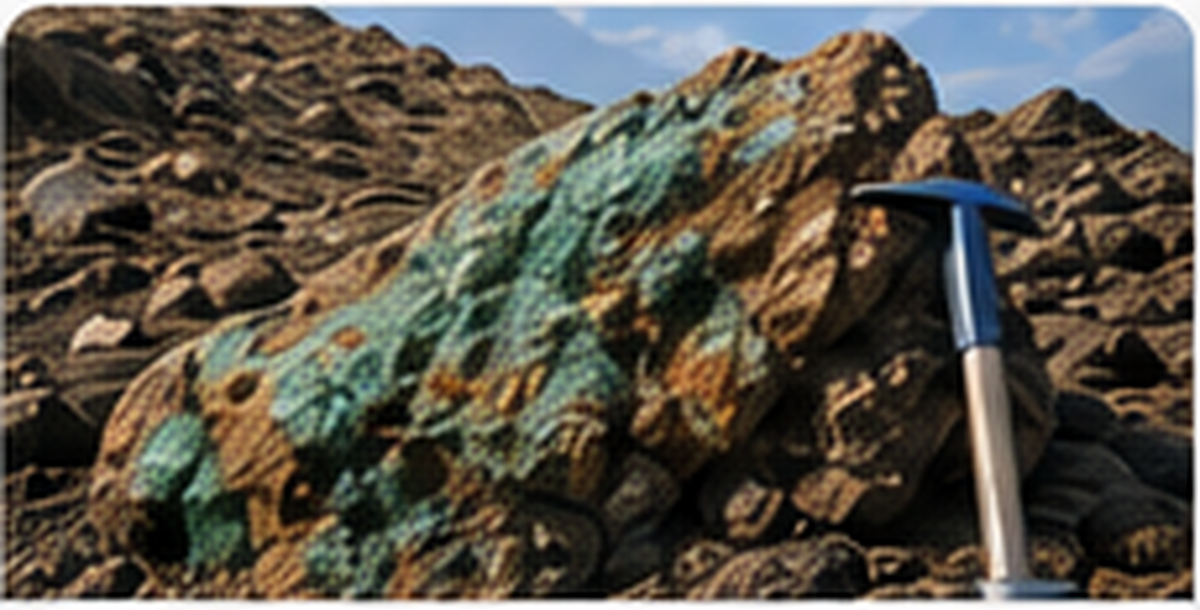 Concept visual of mineralised rock for geology and resources applications